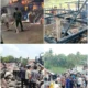 Kebakaran Hebat Hanguskan Tiga Rumah di Desa Sepang, Warga Dan Kakak Berpakian Loreng Nampak Sigap Bantu Padamkan Api
