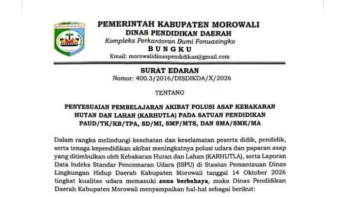 Tanggapi Keluhan Sejumlah KADES , DISDIK Morowali Terbitkan Surat Edaran Sekolah Secara Daring Diwilayah Kepulauan